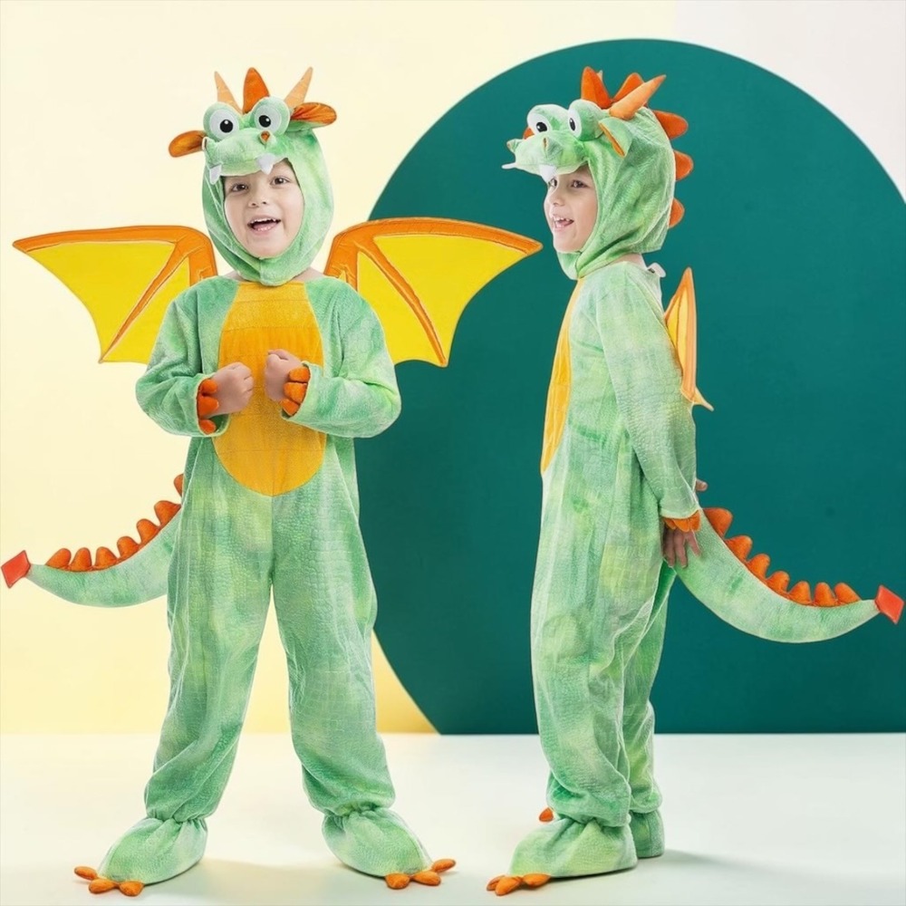Spooktacular Creations Green Dragon Costume 3-Piece Set Kids Size 3T 3-4 Years